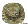 Boinas Camuflagem Bucket Hat Wide Brim Fisherman Fishing caminhada Boonie ajustável