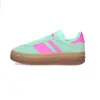 Designer sambaba skor gazzelle casual skor plattform för män kvinnliga tränare rosa nästan gula män sport sneakers