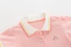 Petit maven mode enfant enfant bébé filles rose rose de polo rose d'été coton enfants vêtements décontractés 13 ans 240322