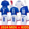 2024 Euro Cup Frans Home Away Jersey Mbappe voetballen Jerseys Dembele Coman Saliba Kante Maillot de voet Equipe Maillots Griezmann 24/25 MAN MANNEN VOETBAL SHIRT KITS