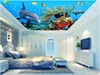 Tapeten Custom Po 3D Decken Wandbilder Tapete Home Decor Malerei Sea World Dolphin Korallen Wand für Wohnzimmer