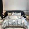 Beddengoed stelt 600TC eucalyptus lyocell vintage bloemen afdrukset chic comfortabel patchwork dekbedoverkap bed blad kussencases 4 stks