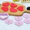 6pcs Valentine's Day Cookie Cutter Set Heart Valentine Fondant Cookie Embossing Stamp Molds Cake Decorating Tools for Birthday