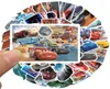 50pcSset Affiche Petite étanche à skateboard Stickers Cartoon Car Racing pour ordinateur portable Bouteille d'ordinateur portable Casque Sticker PVC Guitare 4774079