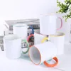 Tasses de transfert de chaleur tasse bricolage en céramique vide publicité imprimer la poignée de la bouche