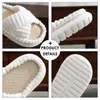 Slippers 2024 Moda Cross Cotton Linen Women Summer Home Plataforma grossa Slides planos pisos mudo chinelos de conforto