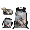 Backpack Fashion Youthful Ballet 3D Print 3pcs/Set Student Travel Borse Laptop Daypack Borse da pranzo Custodia