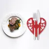 キッチンストレージバレンタインデーの食器セットダイニング装飾装飾カトラリーホルダーバッグハートシェイプフォーク