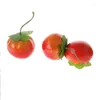 Fleurs décoratives Q6pe 20pcs Simulation artificielle Tomate Plastic Fake Fruit Fruit Home Party Decor