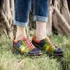 Zapatos de vestir costuras de color primavera de cuero genuino para mujer pisos multicolores de tacón para mujer para mujer