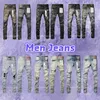 Herren Jeans Purpur Designer knielange dünne, gerade trendige, lange gerissene High Street Size 29-40 FS1Q
