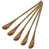 Coffee Scoops 5Pcs Wood Spoon Japanese Style Long Handle Stirring Spoons Mini Retro Sugar Honey Tea Soup Kitchen Accessories