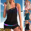 Swimwear femminile 2024 Fashion sexy estivo Tankini Tankiny Two Beach Suit Stampa