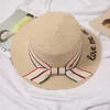 Sombreros de borde anchos Summer Sol Fashion Fashion Girl Girl Bow Beach Playa Ocio