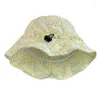 Berets Summer Floral Bucket Hat for Sun Fisherman Wide Brim Sunscreen