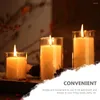 Candle Holders Transparent Cup Glass Tealight Holder Empty Hollow Delicate Small Stand Creative Container Clear