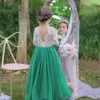 Mooie groen blauw wit roze juweelmeisje verjaardag/feestjurken meisje's optochtjurken bloemenmeisje jurken meisjes alledaagse rokken kinderkleding sz 2-10 d406218