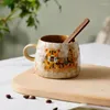 Tazze Ceramic Coffee Cugs Balck con manici grandi per uomini Donne Porcellia grande tè a tazze