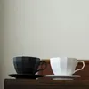 Tasses Saucers Creative Porcelain Coffee tasse ensemble blanc mate os os Chine Céramique TEA BOX BOID BOX TAZAS DE CAFE VIE VIE