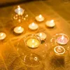 Kerzenhalter transparenter Glashalter Hochzeit Dinnertisch Dekoration Mode runde Bubble Hollow Candlestick
