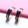 Dangle Earrings 585 Purple Gold Fashion Black Agate Eor Buckle 도금 14K Rose Classic Women Daily Party Jewelry