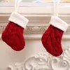 Kitchen Storage 4 Pcs Tableware Christmas Socks Silverware Stockings Knitted Cutlery Fork Bags Holders