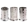 Storage Bottles Stainless Steel Circular Tableware Cage Chopsticks Box Tube Brush Spoon Holder