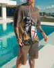 SUSuit maschili da uomo T-shirt Summer Set Outfits Male Abbigliamento Street Shirt Two pezzi Two Pezzi 3D Casual Ofuit tracce di sede a oversize Beach