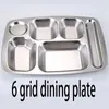 Bowls Divided Stainless Steel Fast Plate For Employees Children Kindergarten Cafeteria Primary And Secondary School Students