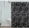 Rideaux de douche rideau de cercle noir épaissis de bain en polyester imperméable avec des accessoires de salle de bain à crochet