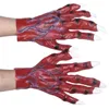 FORNITÀ DEL PARTY HALLOWEEN DEMON Witch Gloves Devil Claw Movie Game Cosplay Red Paws Horror Costume Fancy Dress Props