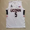 Jersey de basket-ball UConn Huskies - Jersey de l'équipe de basket-ball du NCAA pour hommes et femmes