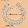 Anklettes New Fashion Chunky Double Row Anklets for Women sets Chain Link Crystal Foot Foot Punk Hip Hop Rock Jewelry L46