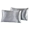 2pcs Base d'oreiller en satin de soie