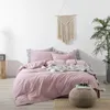 Bedding Sets 15%Linen 85%Cotton Duvet Cover With 2 Pillowcases 1Bed Sheet 4Pcs Ultra Soft Breathable Comforter Set Button