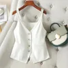 Gilet pour femmes 2024 Spring Autumn Autumn Korean Blazer Vest haut de gamme Contruscoat Femme Slimnming moins sans manches