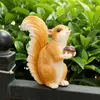 Garden Decorations 1 Pc Squirrel Hanging Statues For Decoration OutdoorHanging Tree Decor With Screws And Hooks Cute AnimalFigurines T
