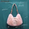 Cosmetic Bags Fashion One Shoulder Crossbody Embroidery Ladies' 2024 Simple Women's Handbags Cute Sweet Large Bag Female