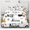 Bettwäsche -Sets Cartoon -Autos Traktoren Set 3D Printed Rescue Team Polyester Bettdecke mit Kissenbezug 2/3pcs Bettwäsche für Kinder