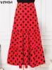 Plus taille 5xl Vonda Summer Femmes Polka Dots Bohemian Maxi jupes 2024 Haute taille occasionnelle jupe à volants Loose Party Long 240328