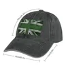 Basker Green Distressed Union Jack Cowboy Hat Golf Fashion Beach Caps Male Women's