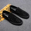 Casual Shoes Men's Summer Black Red Leather Lazy Cool British Style Fashion Sneakers Loafer Men