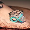 New Turquoise Ocean Wave Ring Creative Ladies Layered