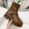 Les chaussures de rangs liu wens même style bottes chelsea 2024 Nouvelle rangée épais semed martin bottes en cuir authentique rond rond