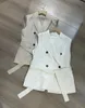 Women's Two Piece Pants Spring And Summer Cotton Linen Fabric Vest Suit Set Fashion Office