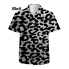 Chemises décontractées pour hommes Luxury Mens Leopard Imprimé à manches courtes Boulieds Slim Club Élégant Bouton Top Bouton Up Streetwear Men