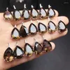 Länkarmband S925 Natural Smoky Quartz Teardrop Facetterad hänge DIY Halsband Crystal Mineral Healing Reiki Gift Gemstone Crafts