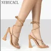 Scarpe eleganti donne sandali sandali sexy gladiatore estivo clip punta alte tacchi tacchi bendle cinghia pompe squre ladies party fashion stiletto