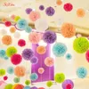 Décoration de fête 10pcs tissu fait à la main pom pom boules de fleur pompoms de fleur de mariage anniversaire de douche décorative de mariage favori 5z