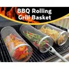 JFBL Barbecue Basket Rostfritt stål Grill utomhus BBQ GRAT MED Hook and Fork Travel Camping Picnic Cookware 240402